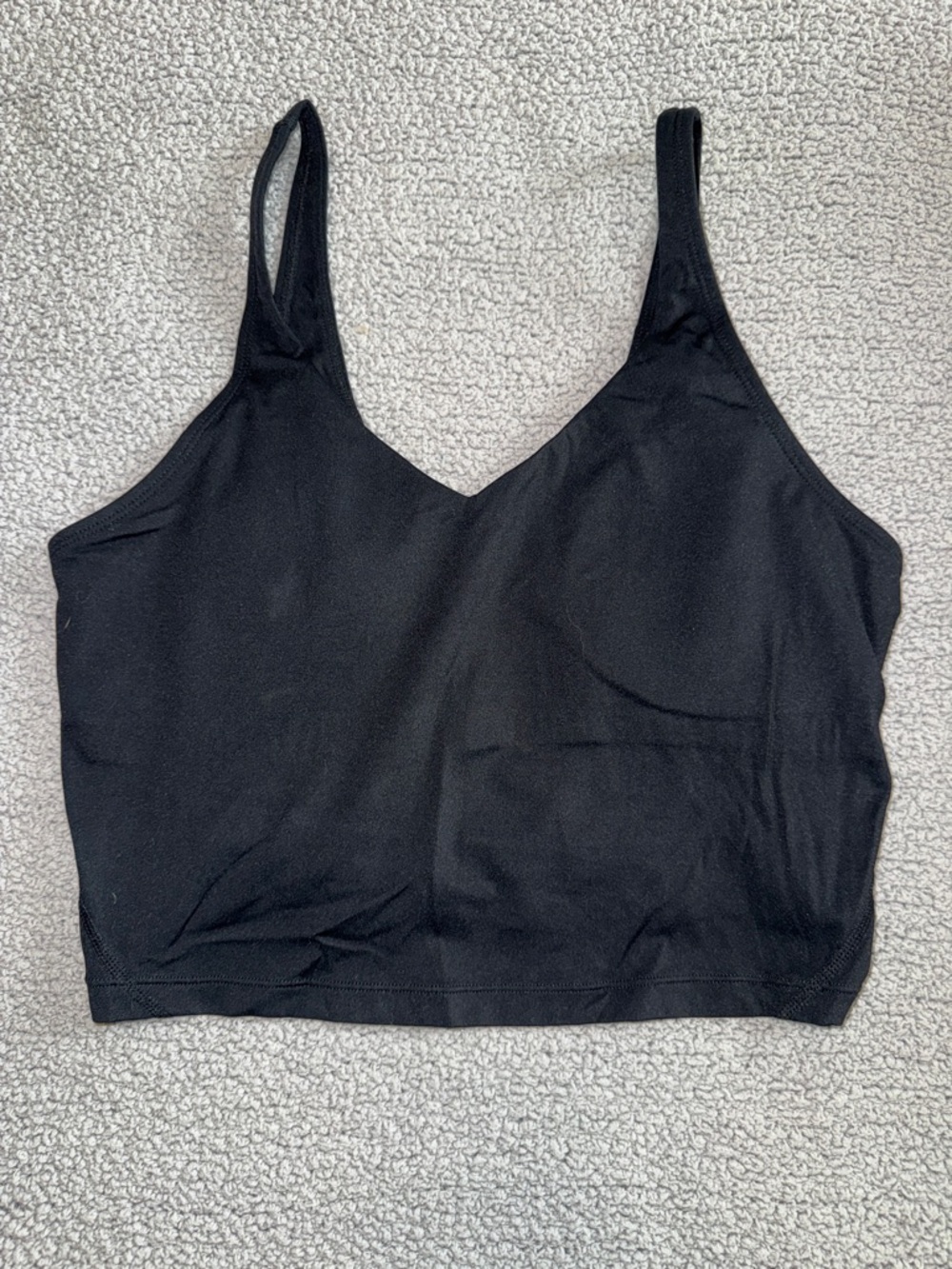 Black V-Neck Crop Tank Top